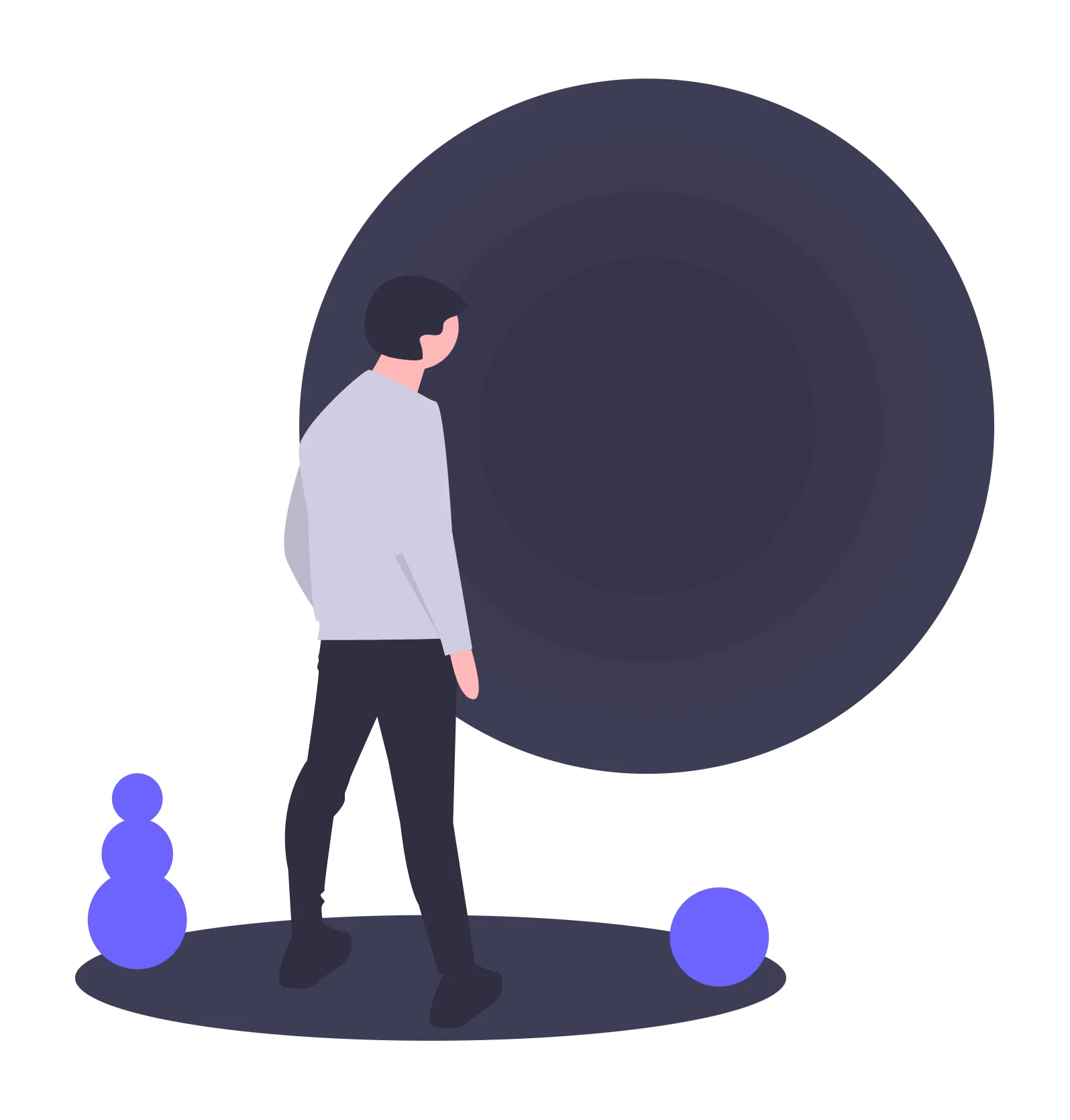 A Person looking at a dark void